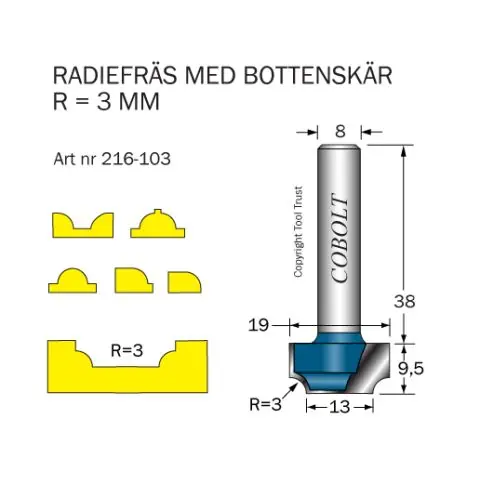 Begränsat erbjudande Cobolt 216-103 Radiefräs